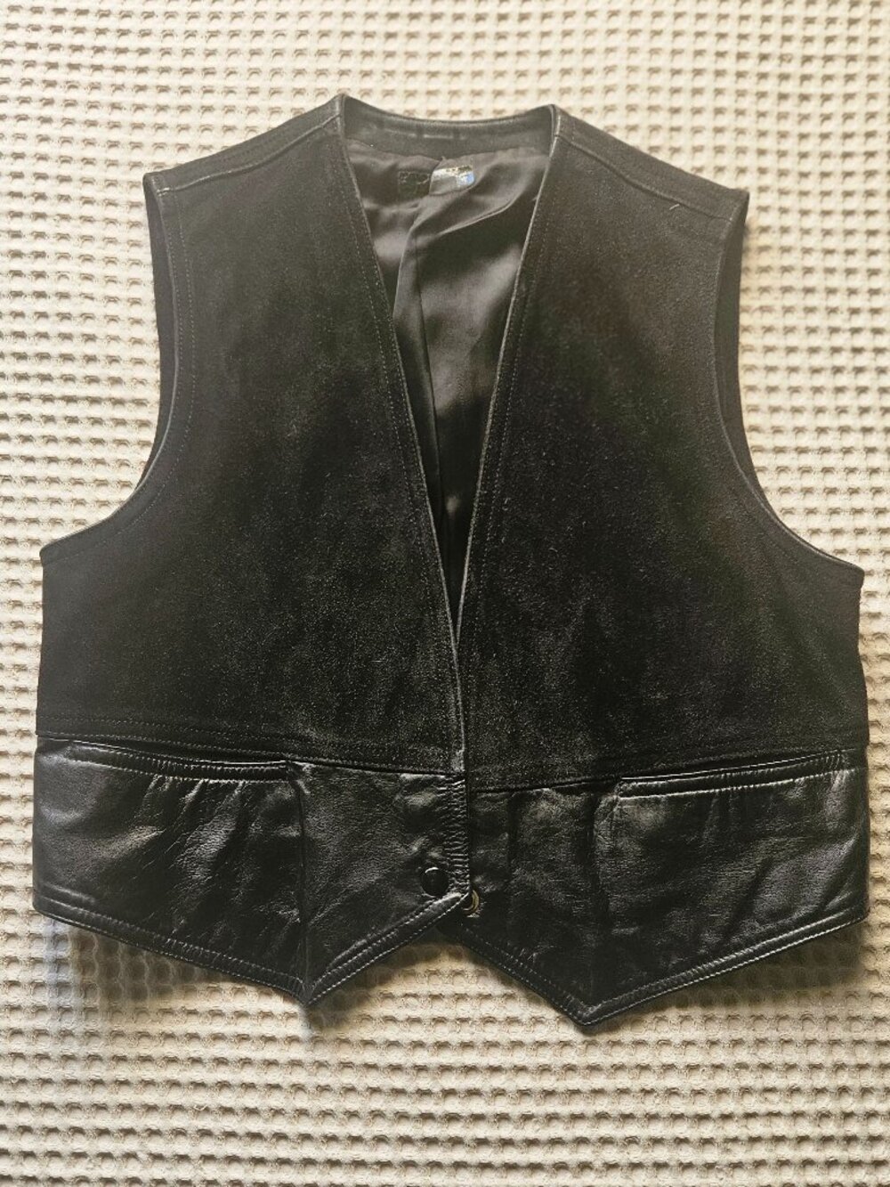 Suede and leather vest